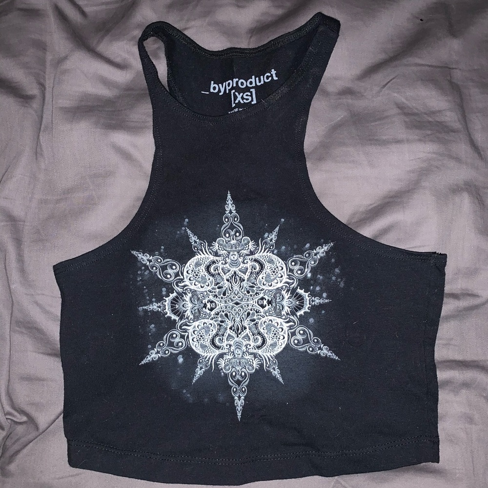 Black mandala crop top